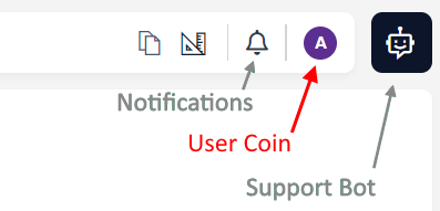 A picture showing the location of the user coin in rapid platform